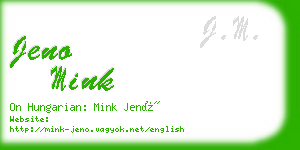 jeno mink business card